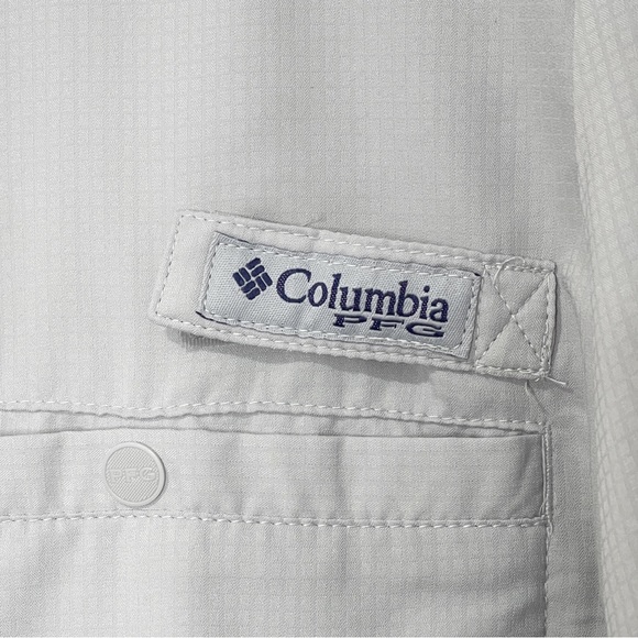 Columbia Mens PFG Omni Shade Short Sleeve Shirt Gray Large UPF 40 Fishing - Picture 10 of 10